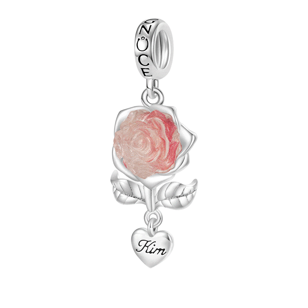 Engravable Rose Flower Charm