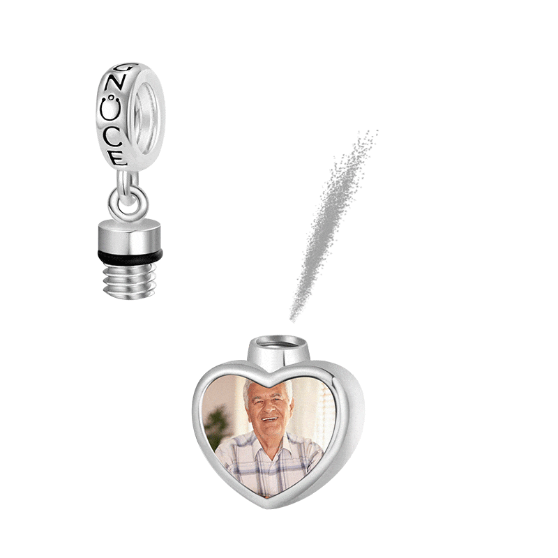 Personalized Photo Heart Urn Ashes Pendant
