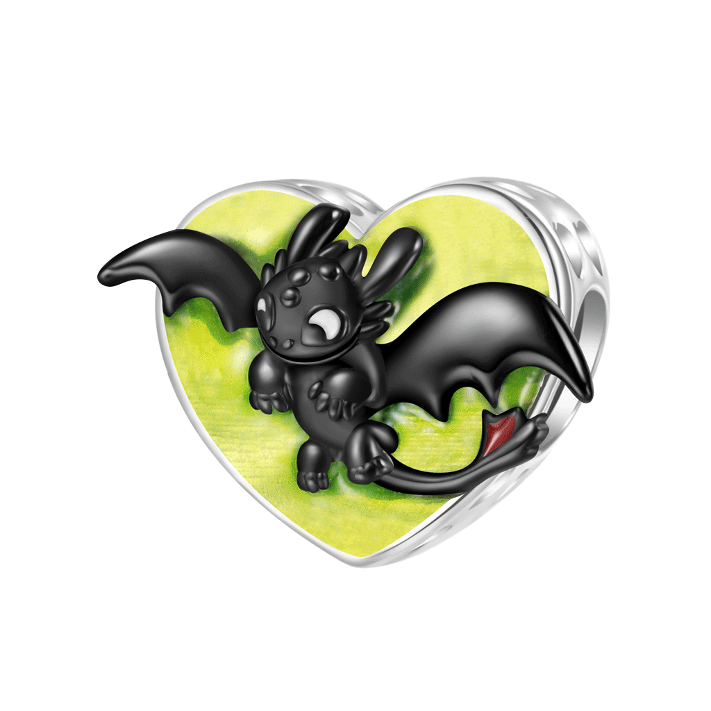 Toothless Heart Birthstone Charm