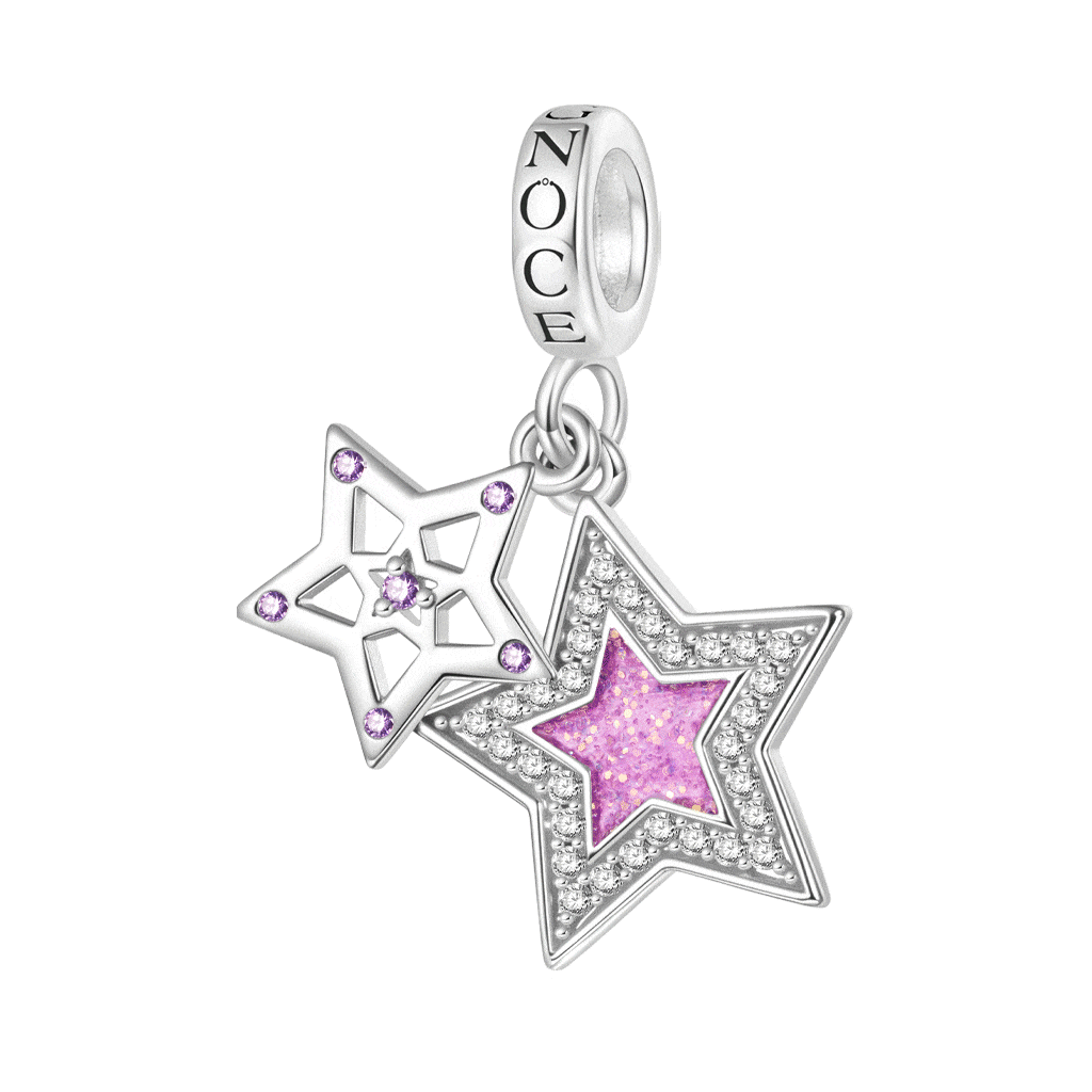 Purple Glitter Star Pendant