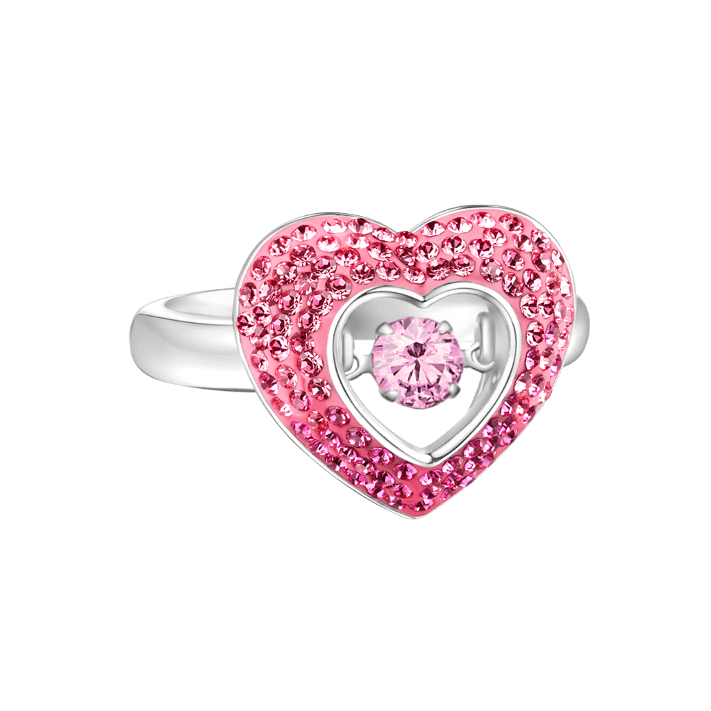 Sparkling Pavé Heart Dancing Ring