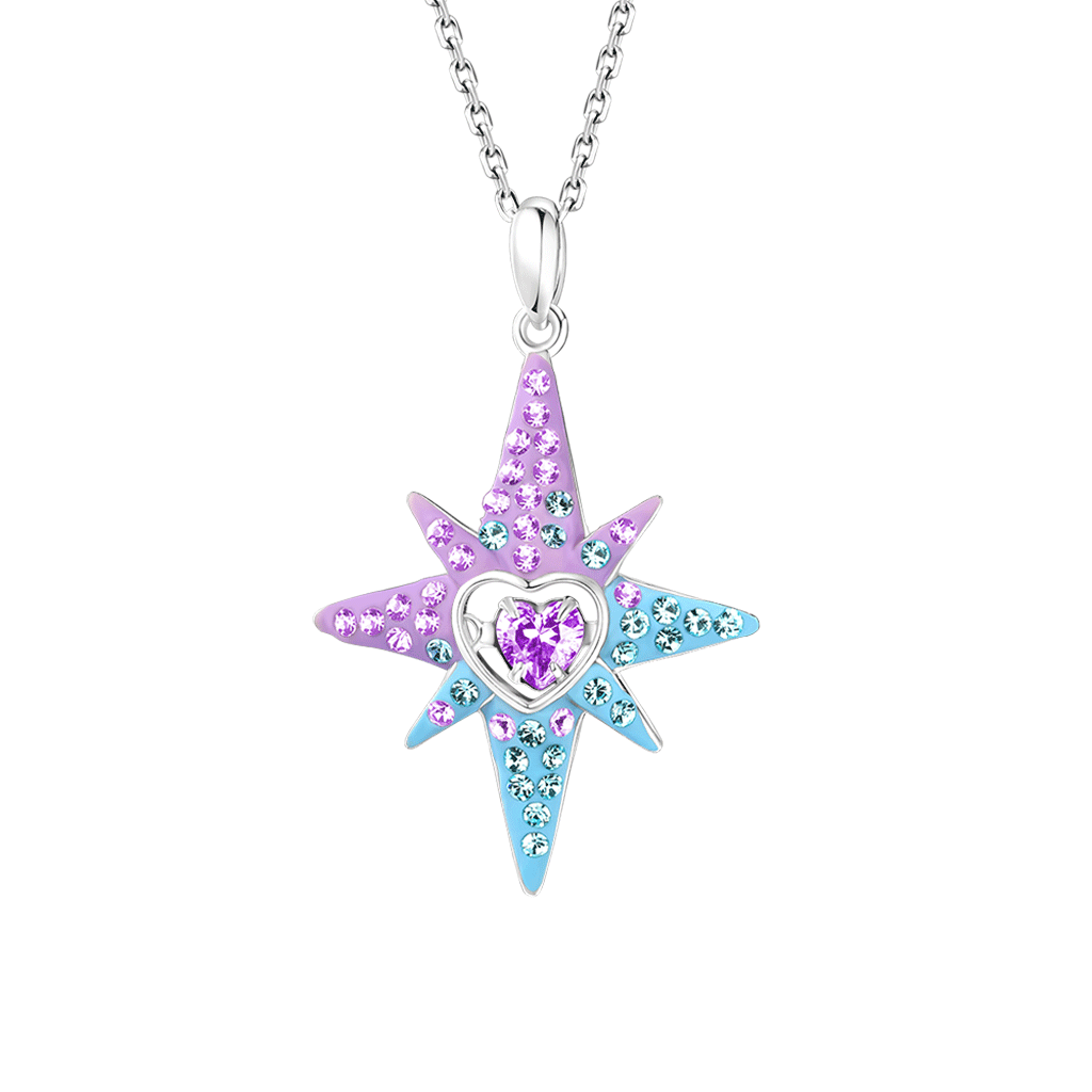 Heart Eight-Pointed Star Necklace