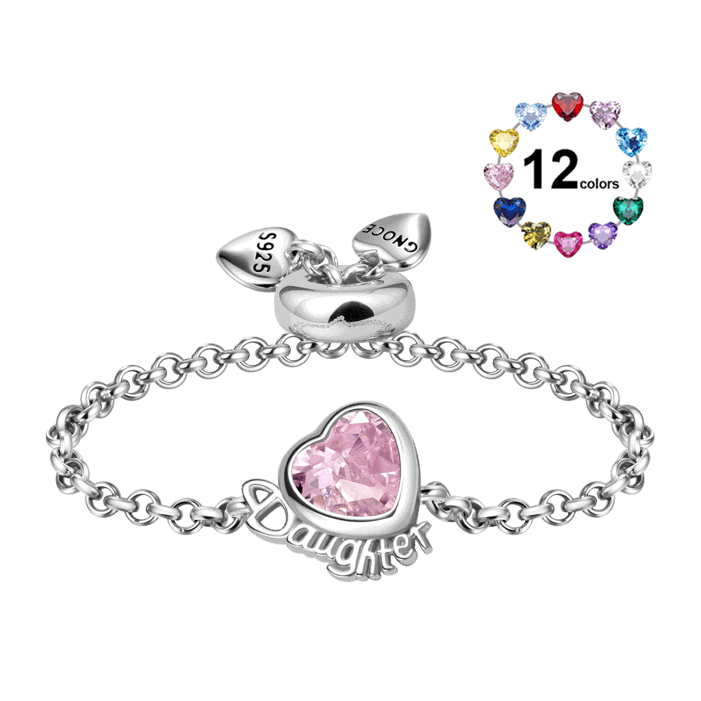 Daughter Heart Adjustable Chain Ring