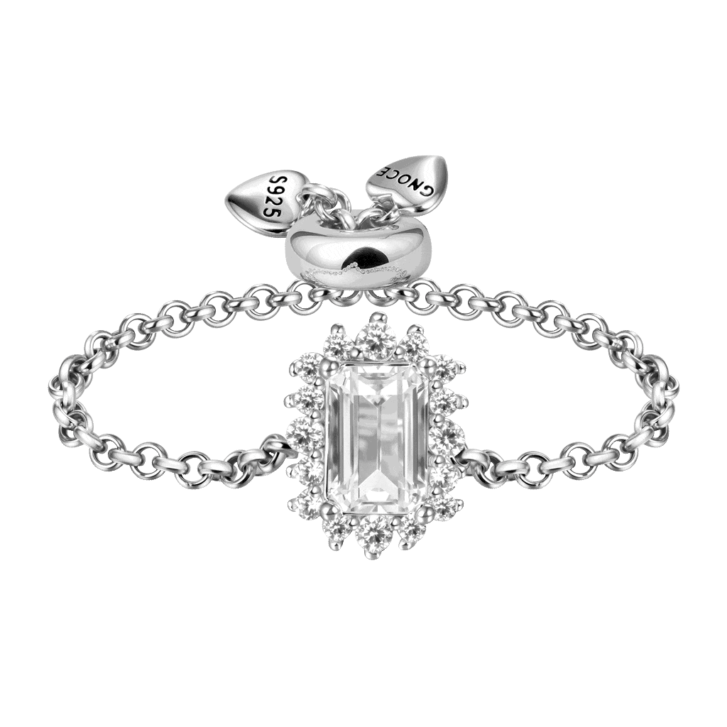 Rectangular Cut Diamond Chain Ring