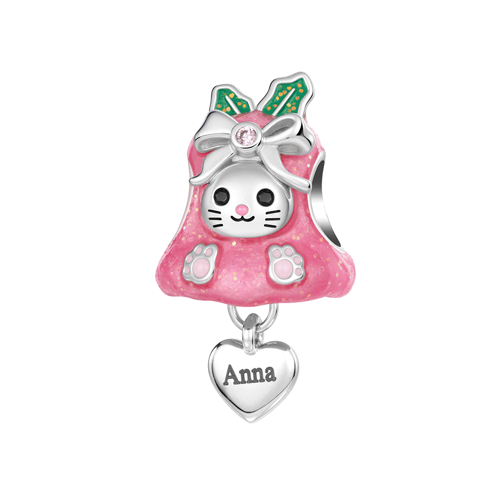 Christmas Cat Bell Charm