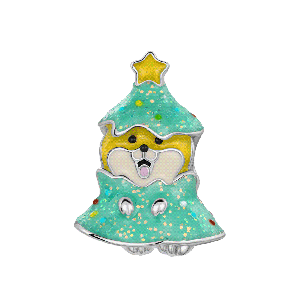 Christmas Tree Corgi Charm