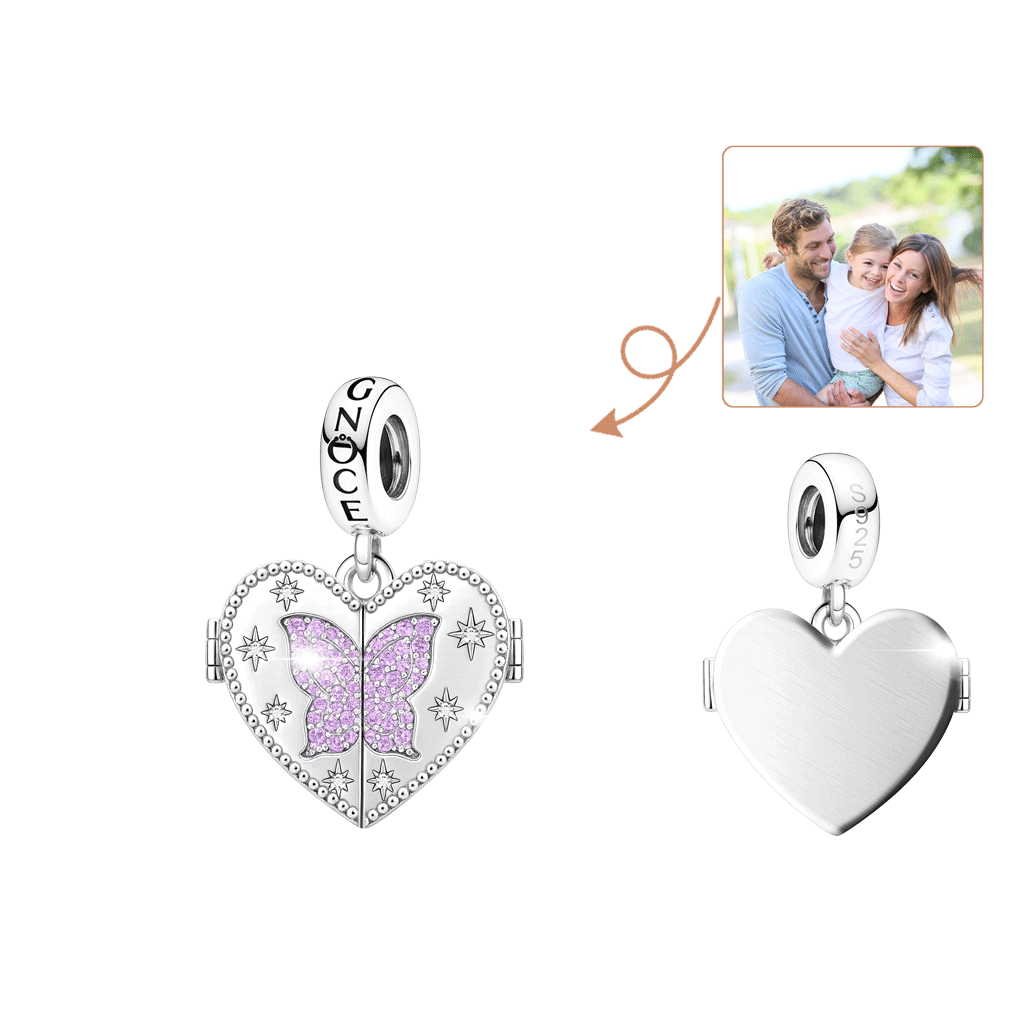 Butterfly Photo Birthstone Pendant