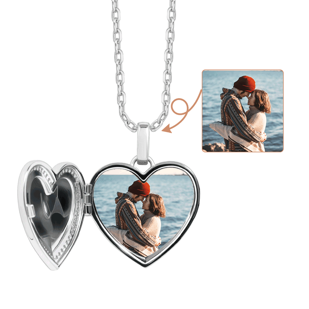Heart Photo Locket Necklace