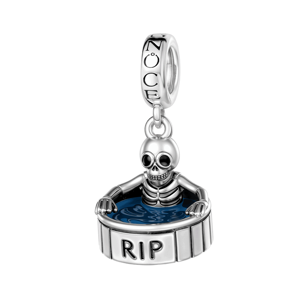 Skeleton In A Bath Charm