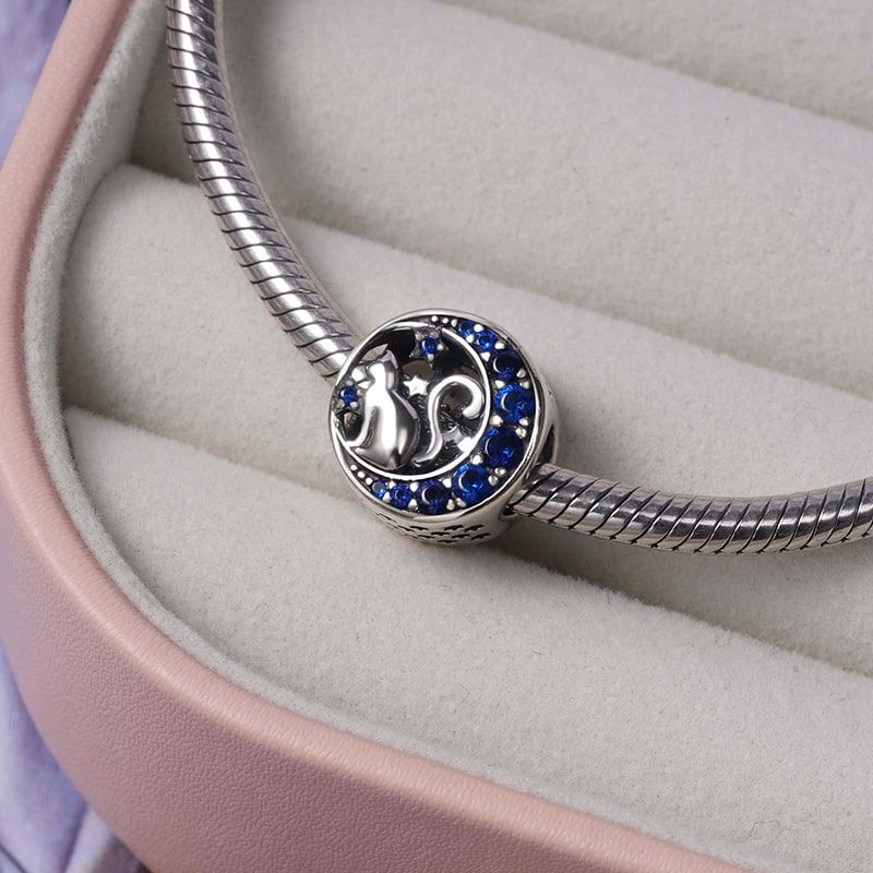 Cat on Moon Charm