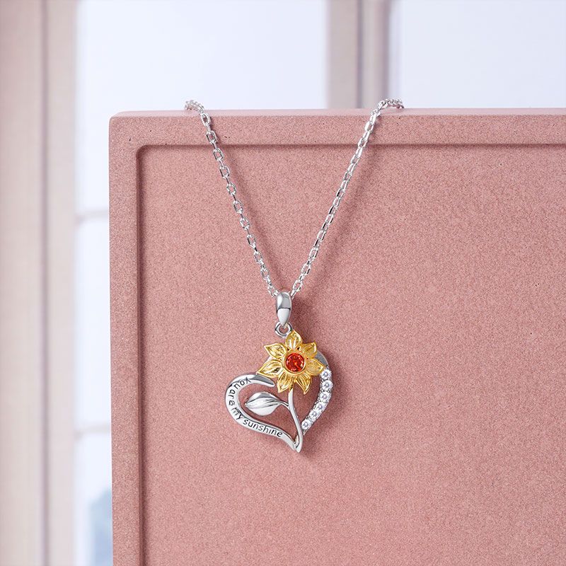Sunflower Heart Necklace