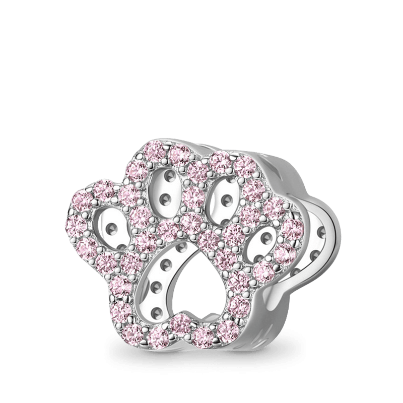 Crystal Pink Paw Charm