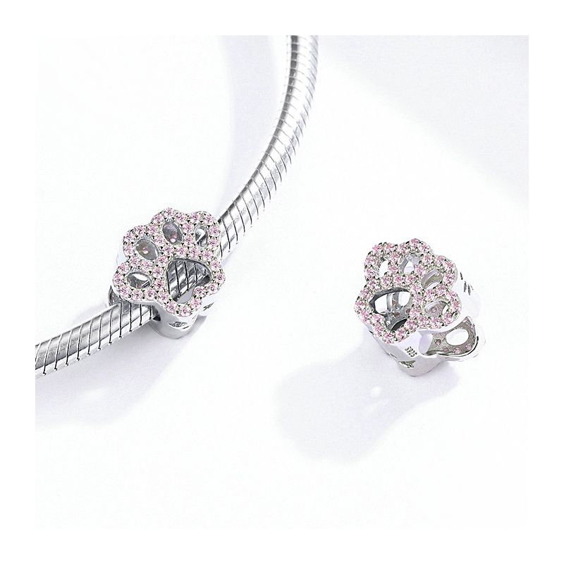 Crystal Pink Paw Charm