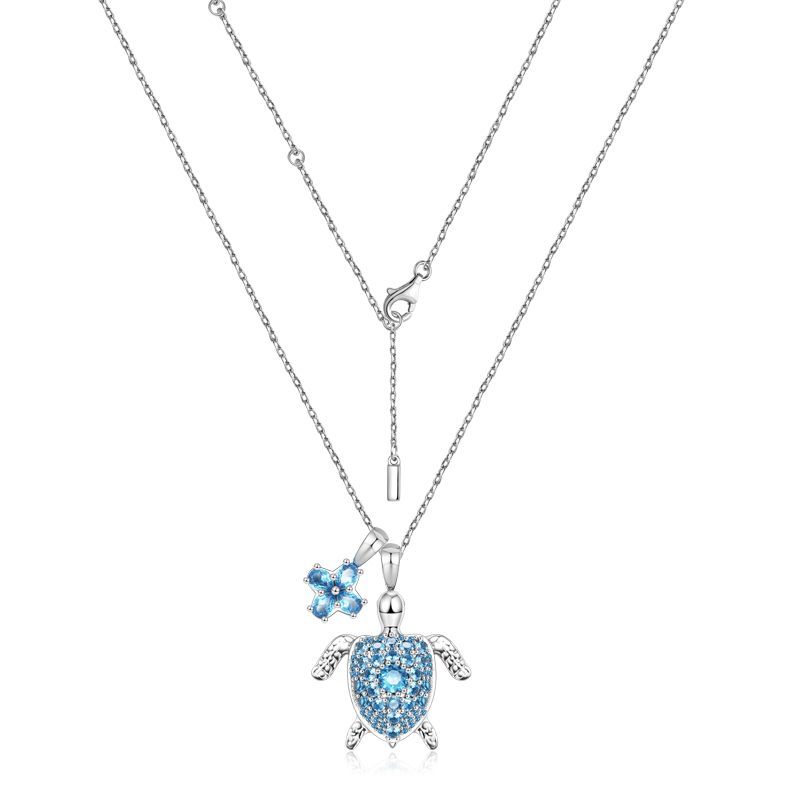 Cherry Blossom & Sea Turtle Necklace