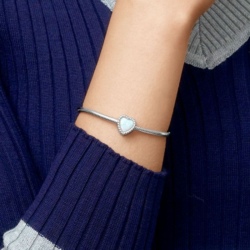 Opal Heart Charm