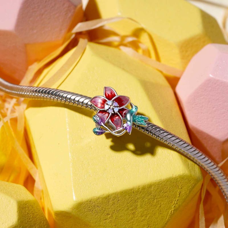 Bird & Flowers Charm