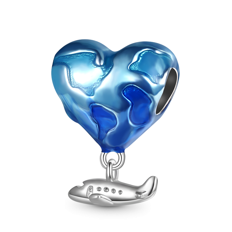 Earth with Plane Charm