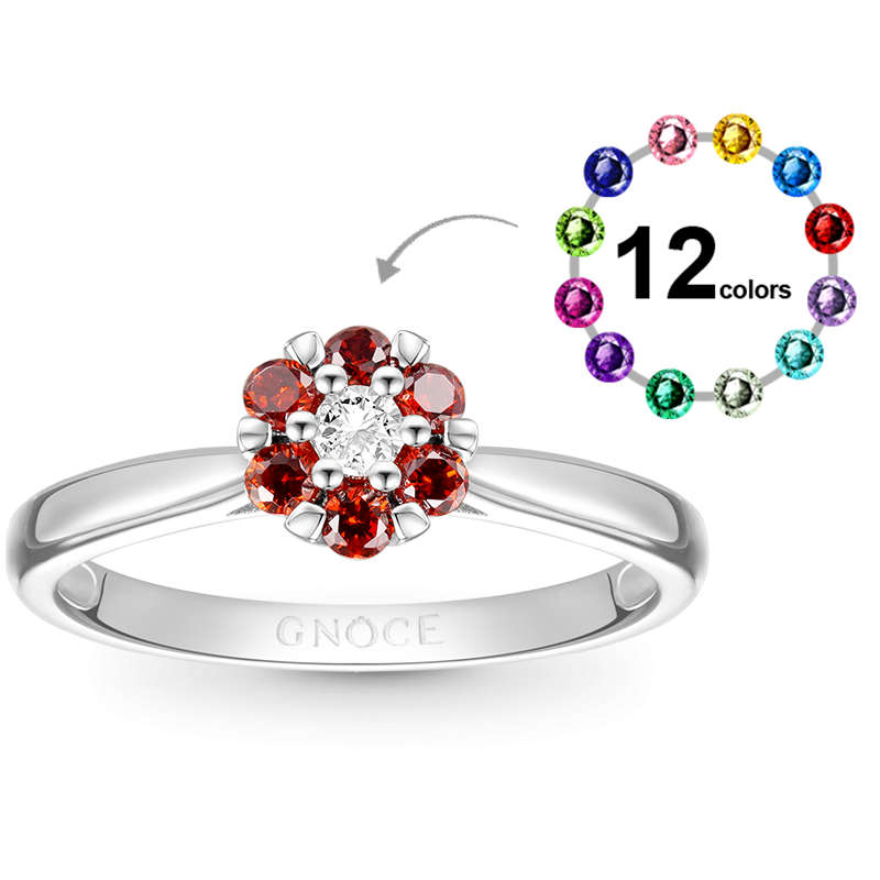 Birthstone Flower Ring