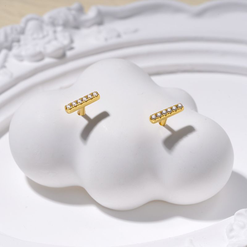 Dainty Bar Stud Earrings
