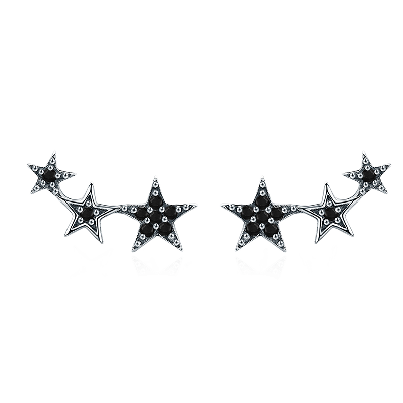 Black Star Stud Earrings