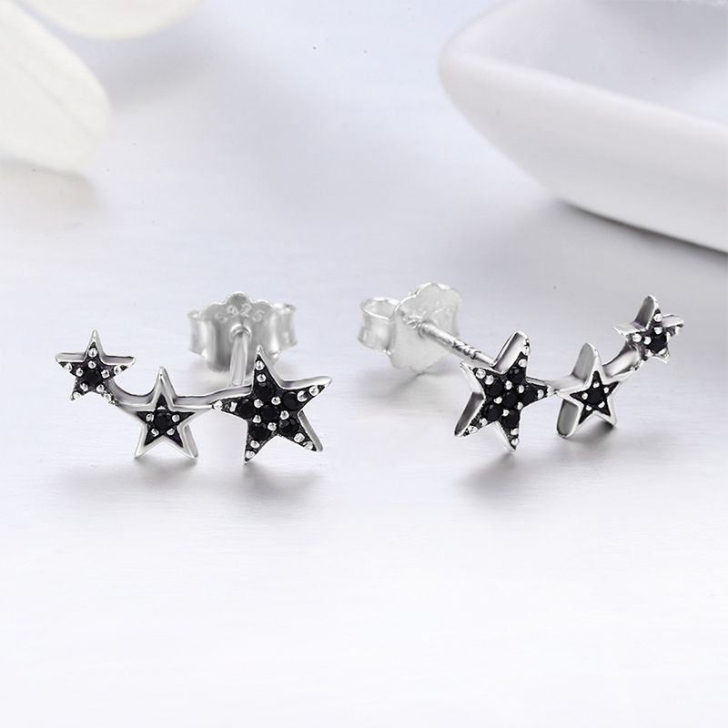 Black Star Stud Earrings
