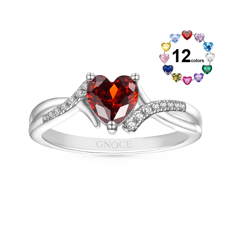 Heart Birthstone Ring
