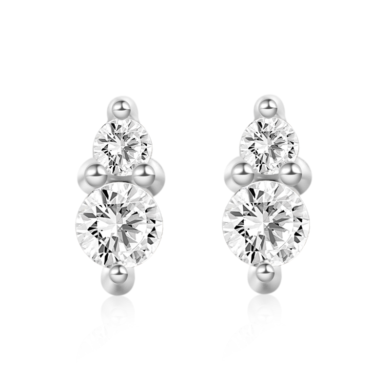 Two Round Stone Earrings