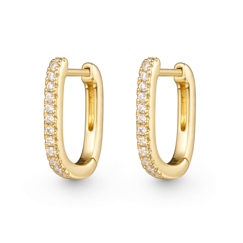 Pave Huggie Stud Earrings