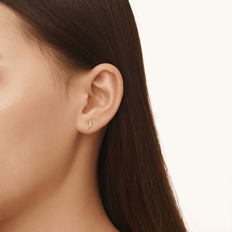 Half Crescent Moon Earrings