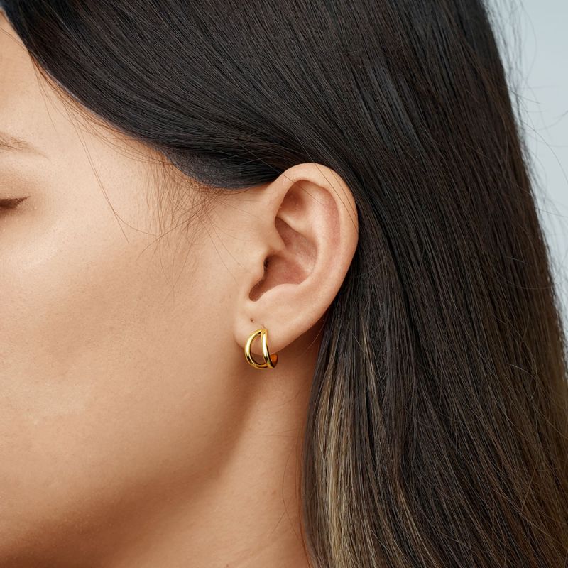Mini Two Row Hoop Earrings