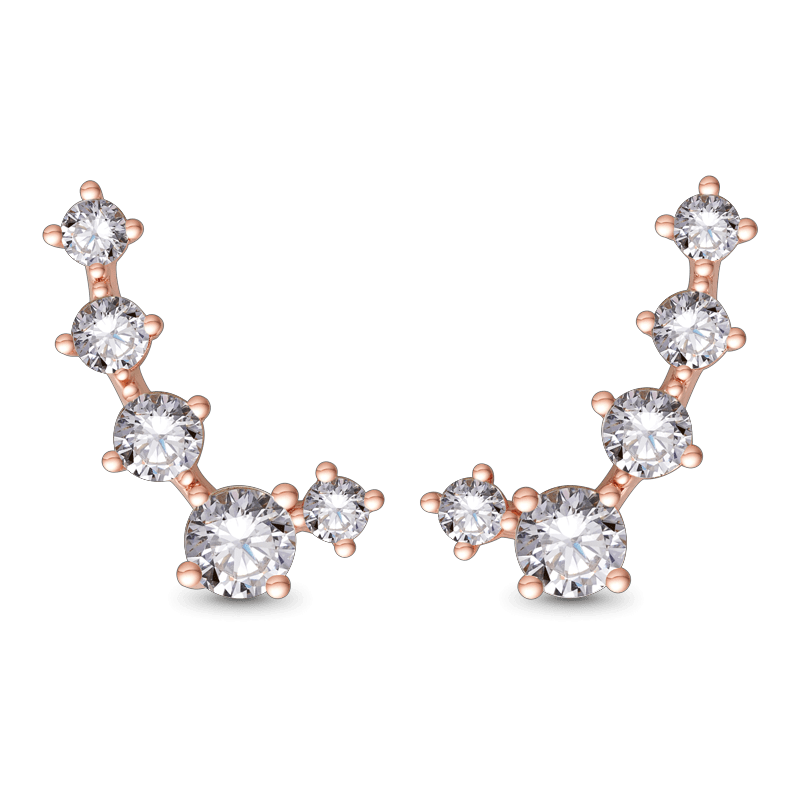 Five CZ Stud Earrings