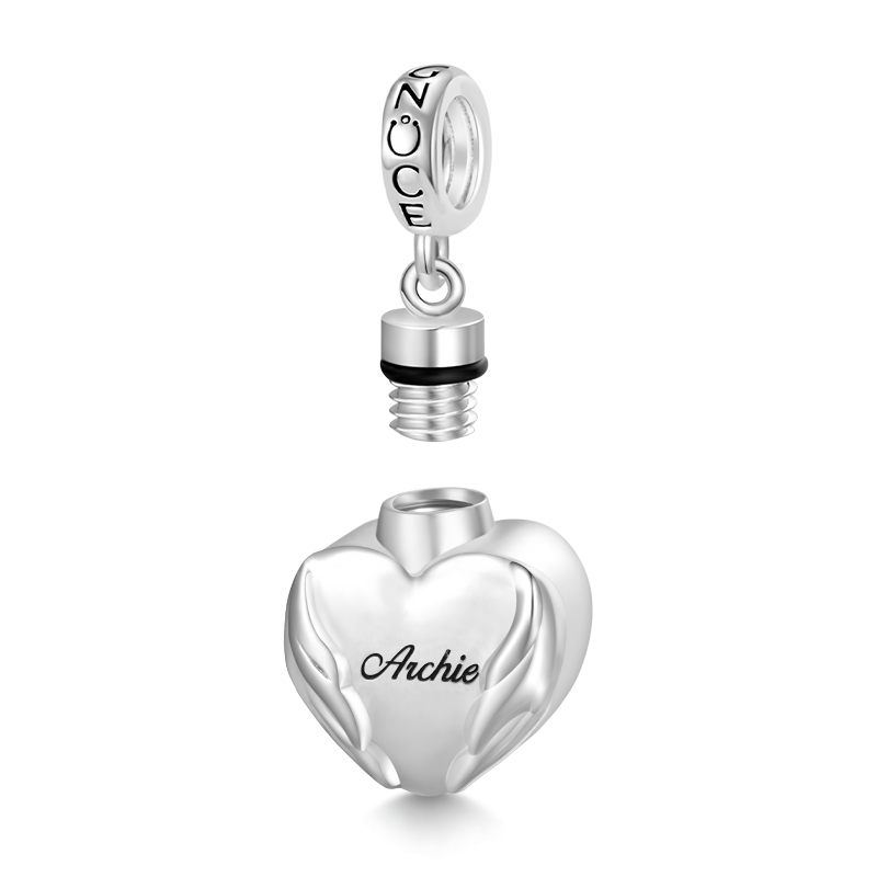 Angel Wings Heart Urn Ashes Pendant