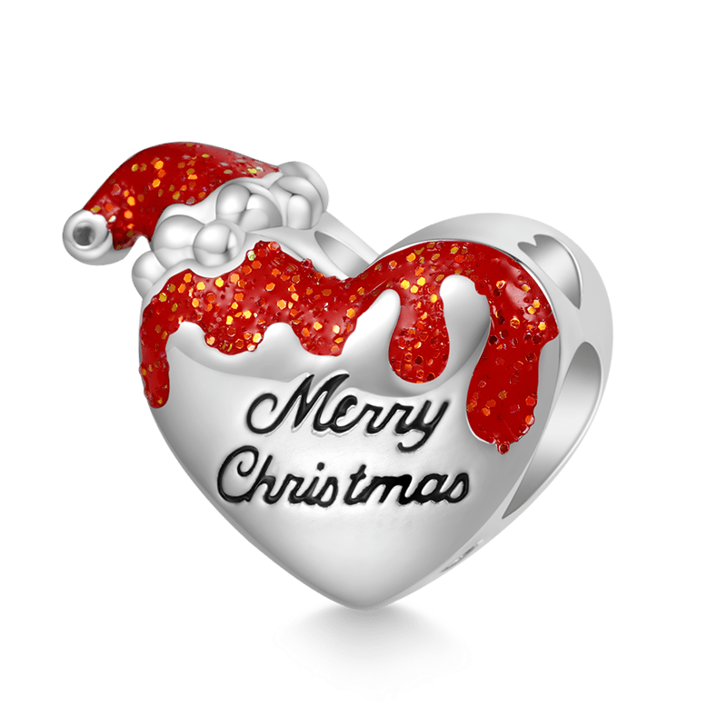 Merry Christmas Funny Heart Charm