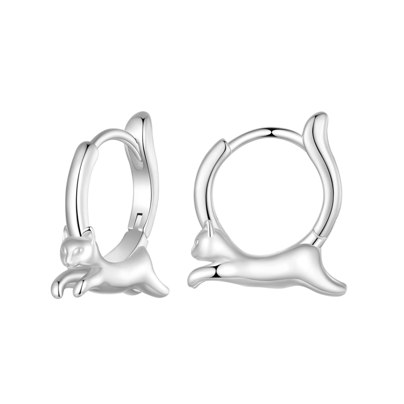 Cute Cat Hoop Earrings
