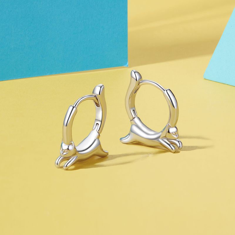 Cute Cat Hoop Earrings