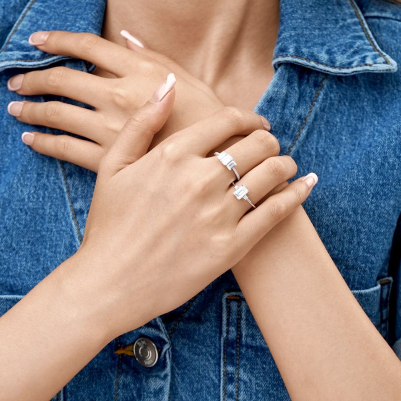 Rectangular Cut Stackable Ring