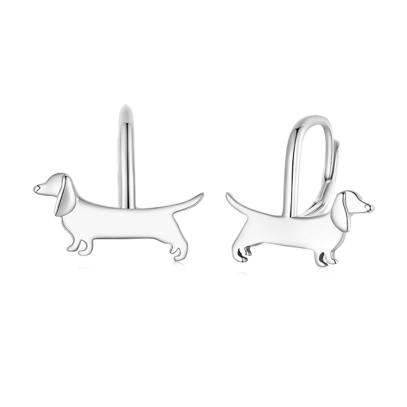 Dachshund Dog Hoop Earrings