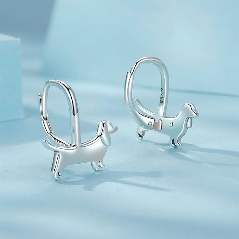 Dachshund Dog Hoop Earrings
