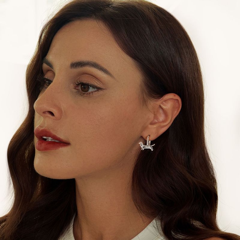 Dachshund Dog Hoop Earrings