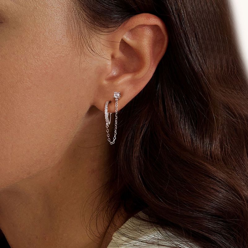Chain Threader Hoop Earring