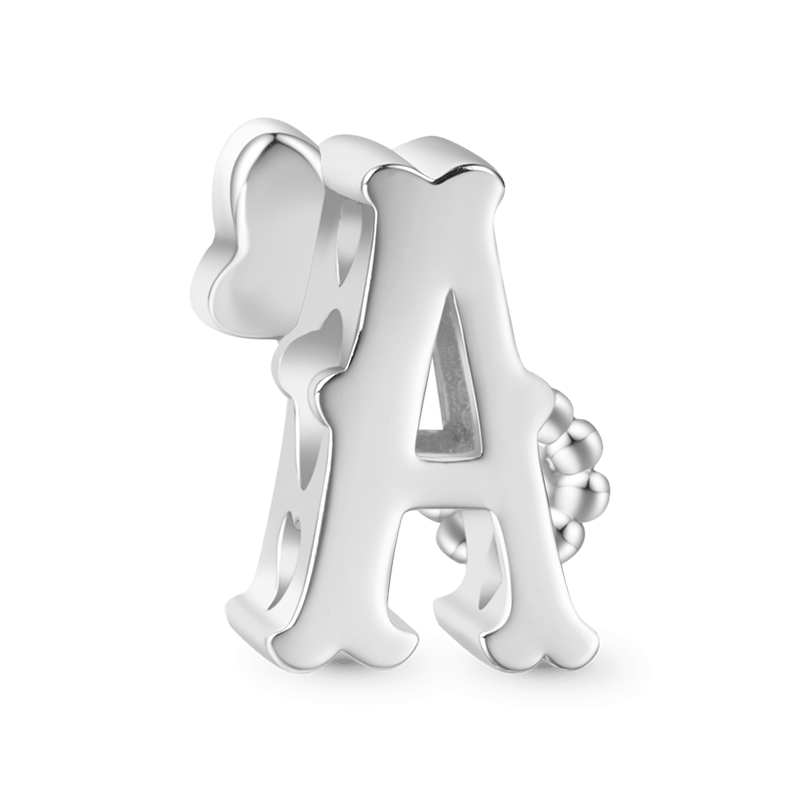 Letter Flower Personalized Charm
