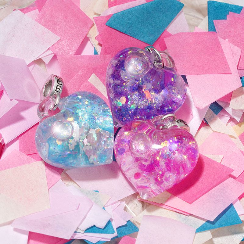Pink Glitter Heart Pendant