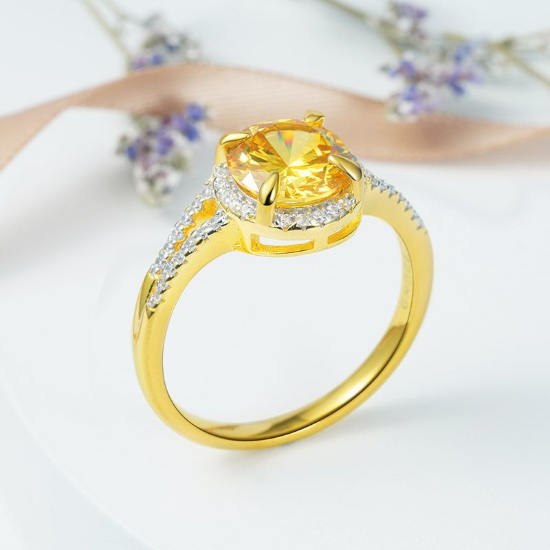 Yellow Round-cut Promise Ring