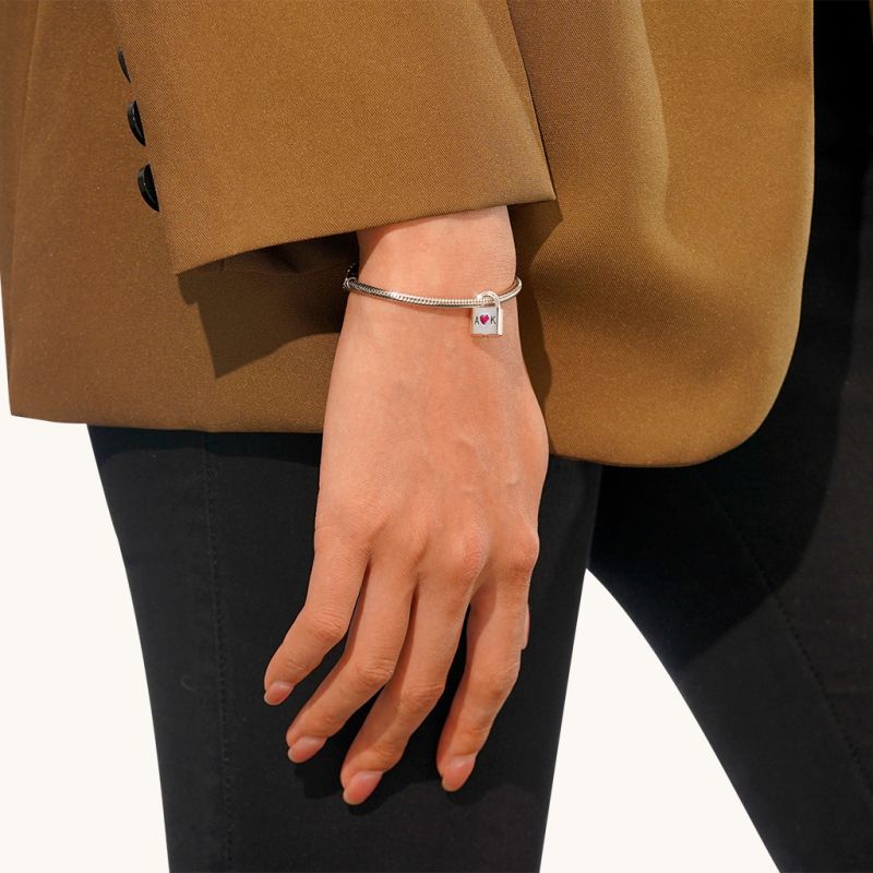 Openable Silver Lock Charm