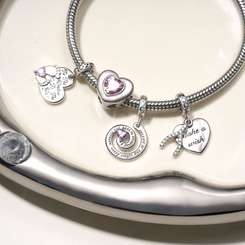 Heart Wishbone Charm