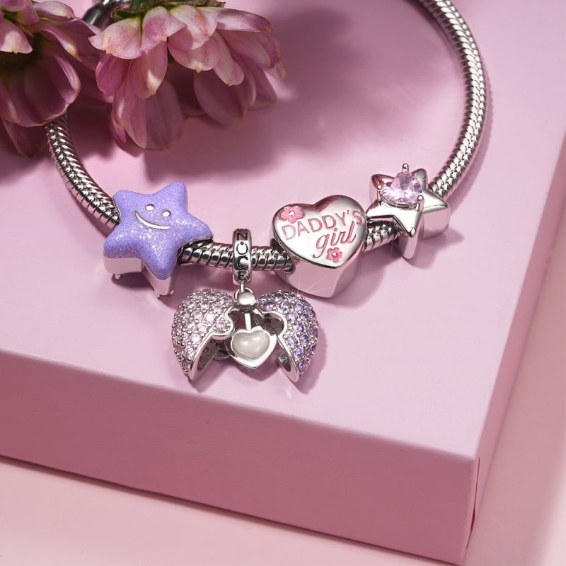 Star Smiley Face Birthstone Charm
