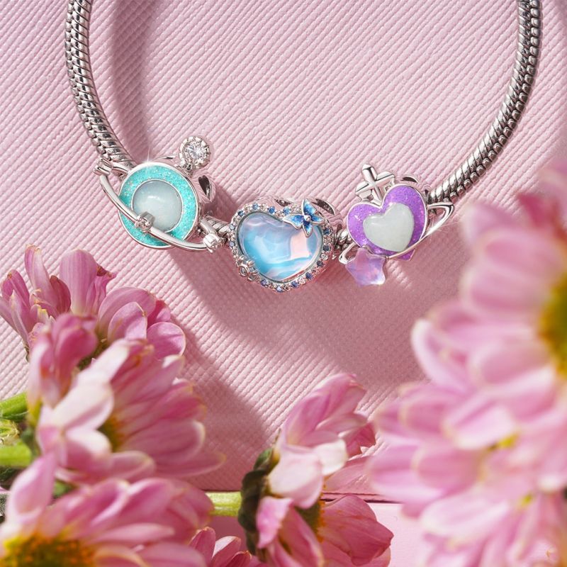 Water Ripple Love Heart Charm