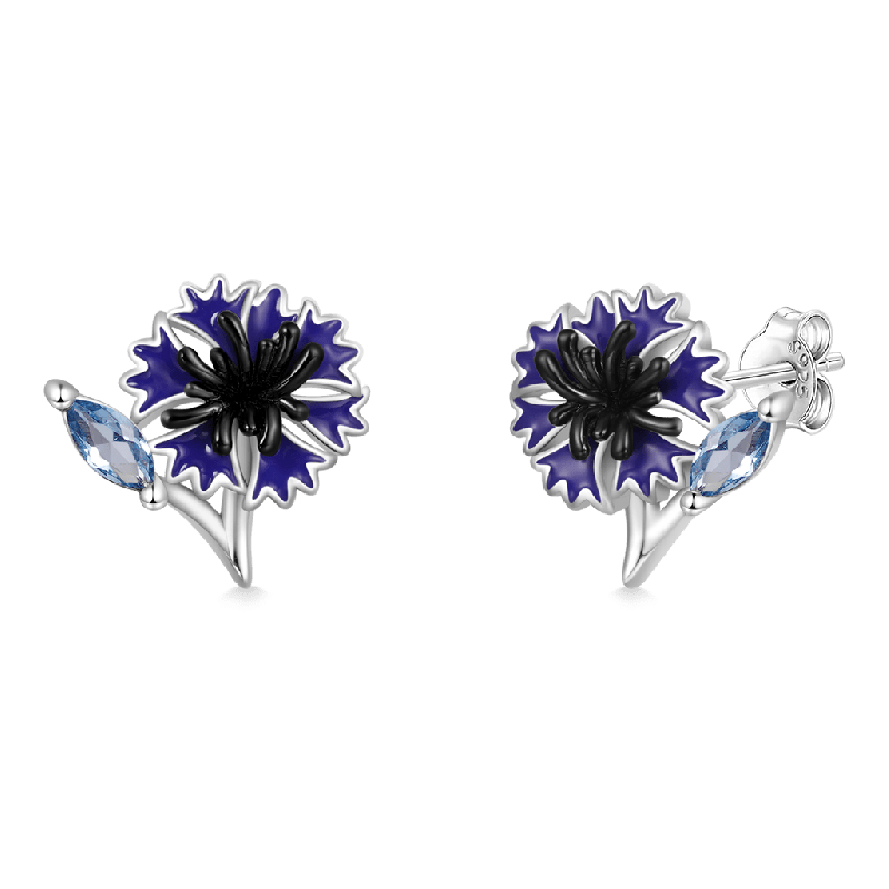 Cornflower Stud Earrings