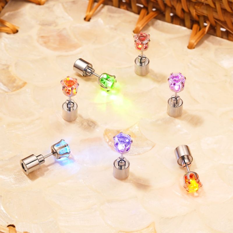 White Light-up Stud Earring