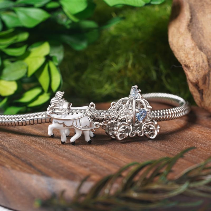 White Horse Pumpkin Carriage Charm